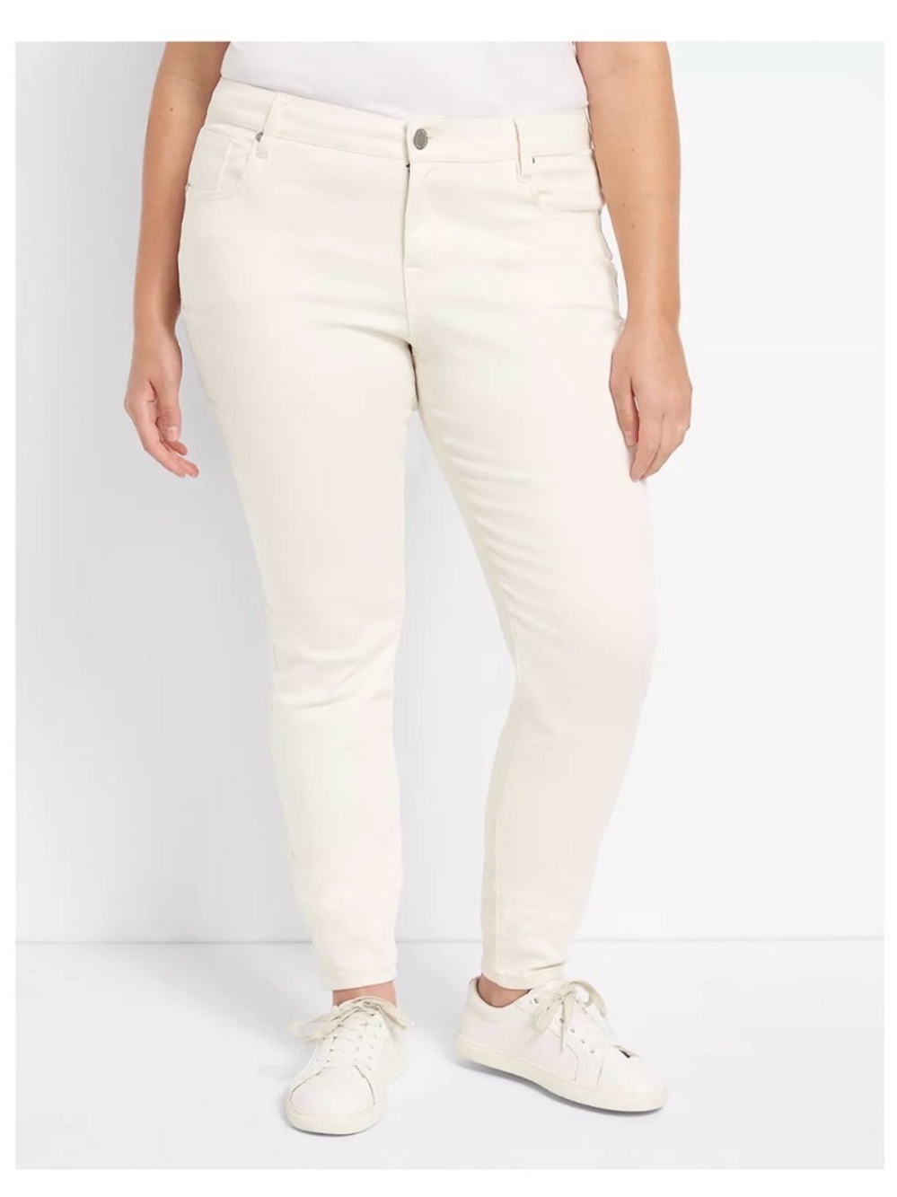 Lane Bryant Cream High-Rise Skinny Jeans